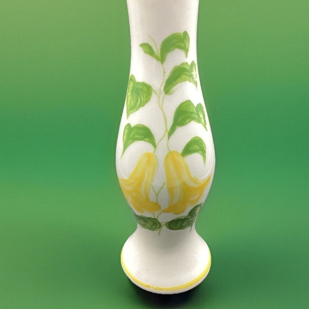 Vintage 1981 FTDA Portugal Ceramic Vase Yellow Flowers Floral‎ 8
